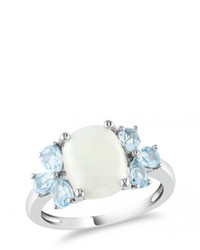 Ice 3 Ct Opal And Blue Topaz Silver Ring