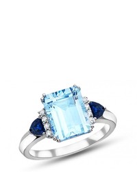 Ice 4 38 Ct Sky Blue Topaz Sapphire And Diamond 14k White Gold Ring