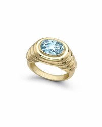 Kiki McDonough Eternal Blue Topaz Ripple Ring In 18k Gold Size 6