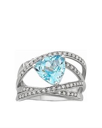 FINE JEWELRY Blue Topaz Crossover Ring Sterling Silver