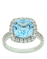 jcpenney Fine Jewelry Blue Topaz Lab Created White Sapphire Sterling Silver Ring