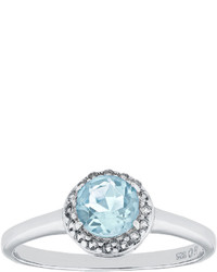jcpenney Fine Jewelry Faceted Lab Created Aquamarine White Topaz Sterling Silver Ring