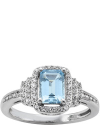 jcpenney Fine Jewelry Genuine Aquamarine Lab Created White Sapphire Ring