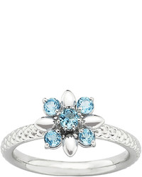 jcpenney Fine Jewelry Personally Stackable Genuine Blue Topaz Flower Ring