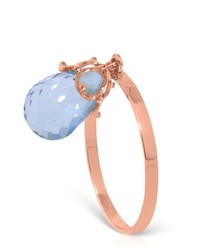 Galaxy Gold Products 14k Rose Gold Ring With Dangling Briolette Blue Topaz