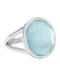 Ippolita Stella Lollipop Ring In Blue Topaz Diamonds 023ct