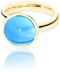 Tamara Comolli Large Bouton Swiss Blue Topaz Cabochon Ring Size 754