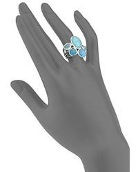 Ippolita Rock Candy Larimar Aquamarine Blue Topaz Mother Of Pearl Sterling Silver Cluster Ring