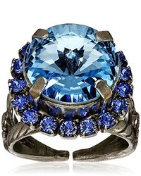 Sorrelli Electric Blue Round Cut Cocktail Ring Size 7 9