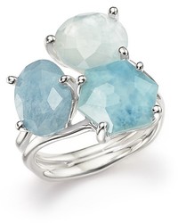 Ippolita Sterling Silver Rock Candy Wonderland Semi Precious Multi Stone Doublet Cluster Ring In Light Blue