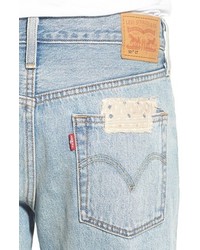 Levi's 501 Ct Ripped Repaired Boyfriend Jeans