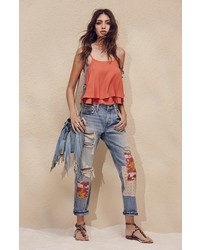 Levi's 501 Ct Ripped Repaired Boyfriend Jeans