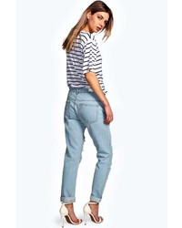 Boohoo Sara Relaxed Fit Boyfriend Light Wash Jeans