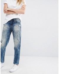 Blank NYC Boyfriend Jeans With Distressed Raw Hem