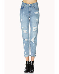 Forever 21 Classic Distressed Boyfriend Jeans