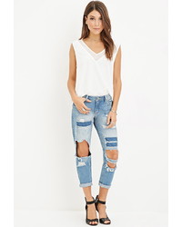 Forever 21 Destroyed Low Rise Capri Jeans