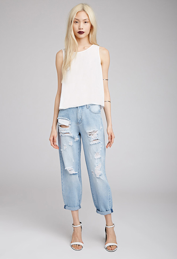 forever 21 ripped boyfriend jeans