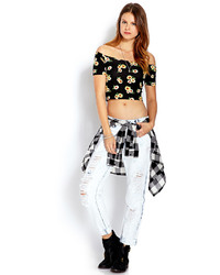 Forever 21 High Waisted Bleached Boyfriend Jeans