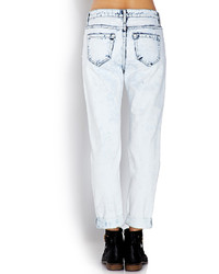 Forever 21 High Waisted Bleached Boyfriend Jeans
