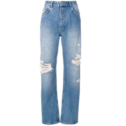 Anine Bing Leigh Ripped Boyfriend Jeans 233 farfetch