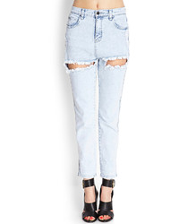 Forever 21 Light Wash Ripped Jeans