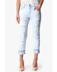 7 For All Mankind Relaxed Skinny In Patched Destroyed Rigid Light Blue