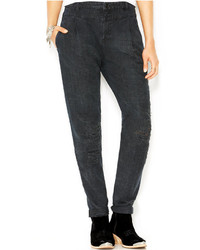 Free People Rugged Destroyed Tapered Boyfriend Jeans