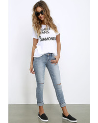 Dittos Selena Light Wash Distressed Skinny Jeans