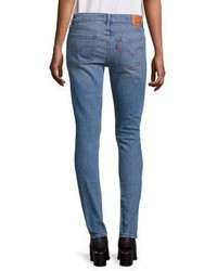 Levi's 711 Distressed Mid Rise Skinny Jeans