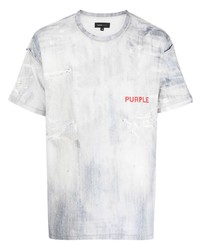 purple brand Worn Bleached Effect Ripped T Shirt