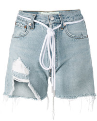 Off-White Distressed Denim Shorts
