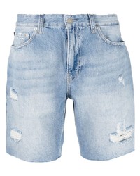 Calvin Klein Jeans Distressed Effect Knee Length Denim Shorts