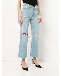 Simon Miller Crop Flared Distressed Jeans