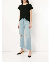 Simon Miller Crop Flared Distressed Jeans