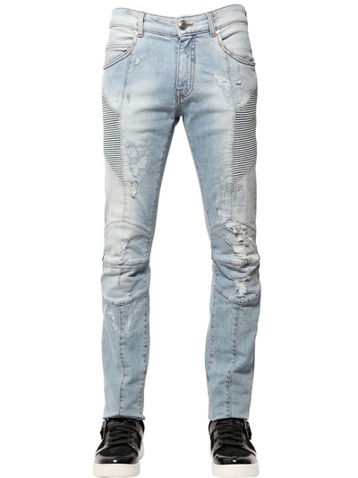 Pierre 155cm Denim Biker Jeans, $560 LUISAVIAROMA | Lookastic