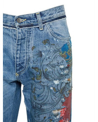Dolce & Gabbana 165cm Printed Destroyed Denim Jeans