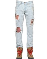 17cm Destroyed Bleached Denim Jeans