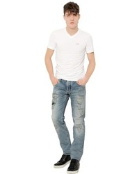 Armani Jeans 18cm Distressed Raw Denim Jeans