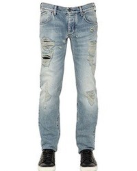 Armani Jeans 18cm Distressed Raw Denim Jeans