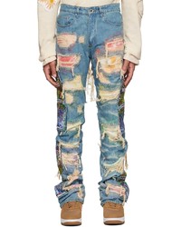 Who Decides War by MRDR BRVDO Blue Distressed Jeans