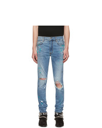 Amiri Blue Paint Splatter Jeans