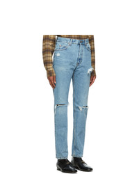 Gucci Blue Ripped Eco Washed Jeans