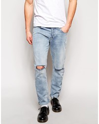 Asos Brand Slim Jeans With Knee Rips