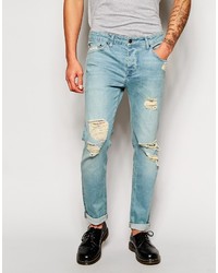 Asos Brand Stretch Slim Jeans With Rip