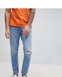 Brooklyn Supply Co. Brooklyn Supply Co Slim Jeans With Knee Rip And Repair