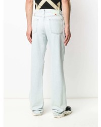 Off-White Bunny Print Bleached Effect Jeans