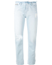 CK Calvin Klein Ck Jeans Ripped Detail Straight Jeans