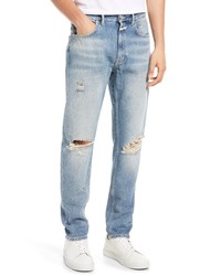 Closed Cooper Distressed Tapered Leg Jeans In Light Blue At Nordstrom