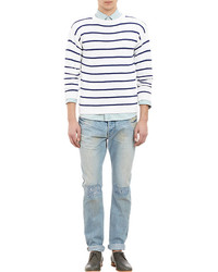 Shipley & Halmos Distressed Bleached Jeans Blue