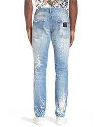 Just Cavalli Distressed Bleached Slim Fit Jeans
